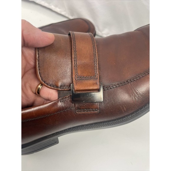 ECCO Penny Loafer Mens Buckle Brown Leather Slip On Shoes Size 46 US 12 12.5 main image 6
